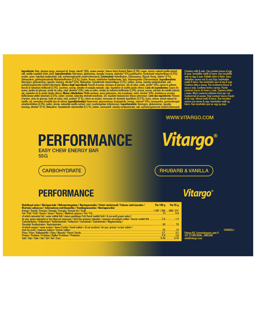 Vitargo Performance Bar 12-pack Box