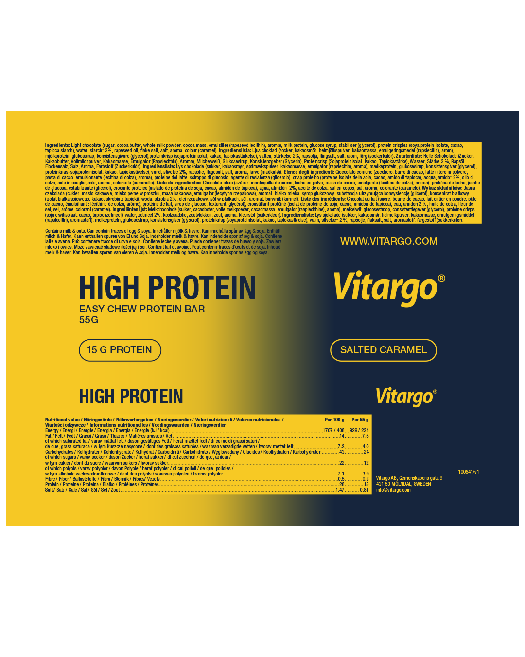 Vitargo High Protein Bar 12-pack Box